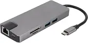 TYPE-C Ethernet Hub Support VGA HD Output, Transmission 4K Hub to USB3.0 X 2 Memory Card Reading Notebook Office