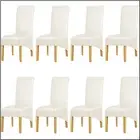 8PCS Stretch Dining Chair Cover Slipcover Highback Waterproof Durable PU Leather