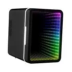 Mini Fridge, 6 Cans Small Refrigerator With LED Light, AC/DC Black