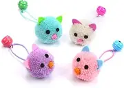 VERDANVERSE 5pcs Plush Cat Sound Molar Adorable Mouse Head Design with Bell for Chewing Playing Reduces Boredom Safe Premium Plush Material Random Color Random Color