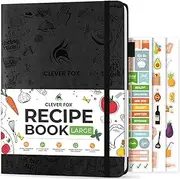 Clever Fox Recipe Book – Make Your Own Family Cookbook – Blank Recipe Notebook Organizer – Empty Cooking Journal to Write In Recipes – Large Size, 8.5”x11.2”, Hardcover, Black