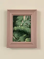Tropical Leaves Fabric in Blush Picture Frame Wall Art Decor Gallery Shabby Chic
