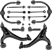 Front Upper & Lower Control Arms with Ball Joint + Sway Bars + Tie Rods Arm Kit Replacement for 2005-2010 Jeep Commander Grand Cherokee - 12pcs Set