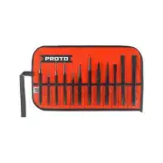 Proto Punch Chisel Set 12 Piece Tool Kit Steel Black Oxide Pouch Heavy Duty