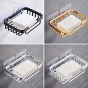 Sleek Soap Dish Holder for Bathroom Aluminum Material Strong Suction Cups