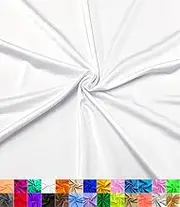 Nylon Spandex Fabric | 80% Nylon, 20% Spandex | Swimwear, Activewear Fabric | 4-Way Stretch | Sports, Dance, Yoga (White, 1 Yard)
