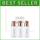 Face Stick Trio - Organic Bronzer, Blush & Highlighter for Effortless Glow