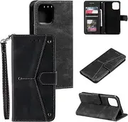 Compatible with Samsung Galaxy S10e G970 PU Leather Cover, Built-in Magnetic Closure Card Slots Kickstand Wallet Phone Case Black