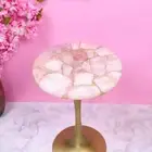 Rose Quartz Console Table Top, Corner Table Top home Decor