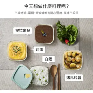 【樂扣樂扣】微笑矽膠寶寶副食品耐熱玻璃調理盒170ml3入組(綠黃粉)