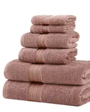 Superior Solid Long-Staple Combed 6pc Cotton Towel Set