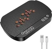 B-Qtech Digital Kitchen/Coffee Scale with Timer, Espresso/Food Weight Scale 0.1g Precision Measurement Electronic Cooking Scale, LED Hidden Screen USB Rechargeable Temperature Resistant Kitchen Scale