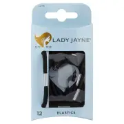 Lady Jayne Thick Elastics Black X 12
