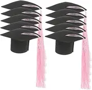 Zerodeko Mini Graduation Cap Cake Toppers Festive Graduation Party Decorations for Cupcakes and Cakes for Celebrating Achievements