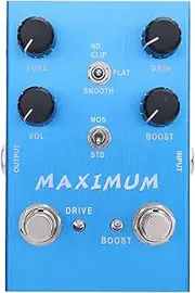 Overdrive Dual Channel Pedal Drive Boost Knob Effect Pedal Electric Guitar Bass DC 9V Input