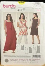 Burda Sewing Pattern 6949 Ladies Misses Semi Fitted Dress Size 16-26 Uncut