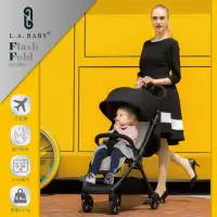 在飛比找momo購物網優惠-【L.A. Baby】魔力收合嬰兒手推車/登機車(木星紅)