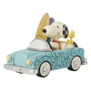Peanuts by Jim Shore Snoopy & Woodstock In Car With Surfboards