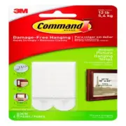 3M Command White Medium Picture Hanging Strips 12 lb 4 pk (Pack of 6)