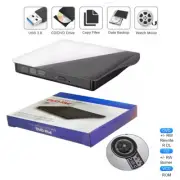 Black / White External CD/DVD Drives, USB 3.0 Portable ROM Burners for Laptops