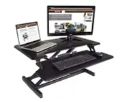 Victor High Rise Height Adjustable Compact Standing Desk with Keyboard Tray