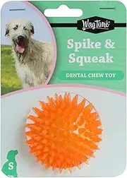 WagTime Spike & Squeak Dental Ball - Small 6.5cm, Interactive Dog Toy for Healthy Teeth & Gums, Durable, Fun & Safe, Ideal for Small Breeds, Engaging Squeaker & Textured Design