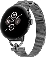 [HAYONLIY] Magnetic Bands Compatible for Google Pixel Watch 2/Google Pixel Watch, Mesh Stainless Steel Metal Thin Strap, Adjustable Replacement Wristband for Women Dressy
