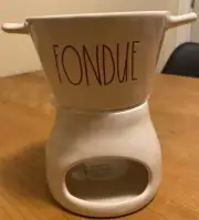 New Rae Dunn Ceramic Fondue Set With Forks Valentine’s Day