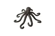 Mr Gecko Octopus Cast Iron Wall Hook Hand Made Antique Rust