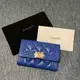 [二手] Chanel A80603 藍荔枝皮復古金釦Boy卡夾包