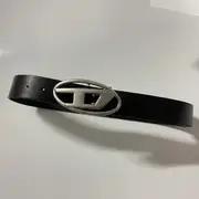 Oval Metal Snap Buckle Men and Women luxury Leather Belt Vintage New Letter logo Unisex belt jean waistband Black 2.8x105cm