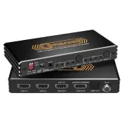 4K@60Hz HDMI 2.0 Splitter 2 in 2 Out with Audio Extractor Supports ARC, e-ARC