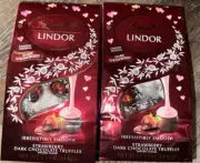 Lindt ~ 2-Bags Dark Strawberry Chocolate Lindor Truffles 5.1 oz, 6/30/2025