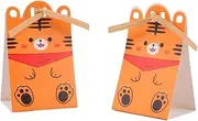 HOLIDYOYO 40Pcs Tiger Pattern Lollipop Cards with Iron Wire Creative Candy Wrap Paper for Parties Weddings Celebrations Fun Decorative Holders for Sweet Treats