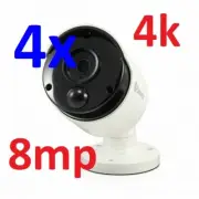 4x Swann PRO-4KMSB 4K Thermal Sensing Bullet Camera For DVR-5580