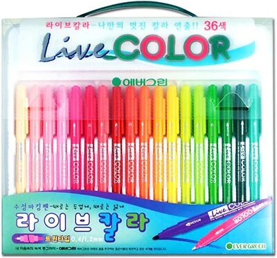 Monami Live Color Pen 36 Color set Water-based Twin Type Marker