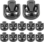 Piutouyar 12 Pcs Bright Black D Ring for Purse, Metal D Ring Stud Screw Ball Post Head Buttons Stud Screw, 360 Degree Rotatable D Rings Rivets for Wallet Shoes Stud Leather DIY Craft