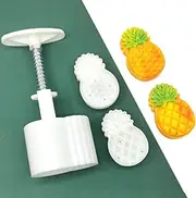 Cookie Stamp Moon Cake Mold Stamps, Cookie Press Mid Autumn Festival DIY Decoration Press Cookie Cutter Mold Round Cookie Biscuit Cutter Set Fondant Cake Decoration (Special, Pineapple)