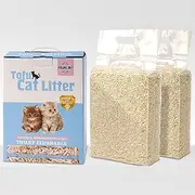 Tofu Cat Litter 11.2LB(5.6lb×2bag) Clumping, 100% Food Grade Raw Materials, Clumping,Flushable,Ultra Absorbent and Fast Drying,Solubility in Water,Really Dust-Free,Less Scattering