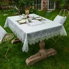Lace Tablecloth Embroidery Table Cover Flower Rectangle Round Table Cloth