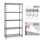 5 TIER STORAGE SHELF RACK Wire Shelving Unit Storage Shelves For Kitchen Office