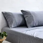 Gainsborough Cotton Jersey Sheet Set Grey & Charcoal Marle