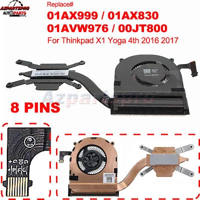 New For 2016 Lenovo Thinkpad X1 Yoga X1 Carbon 4th CPU Cooling Fan W/ Heatsink
