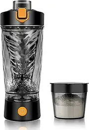 Electric Protein Shaker Bottle, Mixer Cup for Shakes and Meal Replacements, BPA-free, Portable Blender Cup with a Supplement Storage, USB Rechargeable Shaker Cups for Protein Shakes 24oz/650ml (Black)