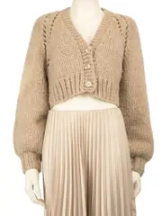 Beige Chunky Knit Cardigan