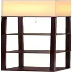 Floor Lamp, Vintage Wood Led Light Lamps Bookshelf Corner Shelf Standing Lights