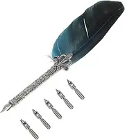 SHOWERORO Pen Set Handmade Quill Metal Pen Nibs Replacement for Family Friends Co-workers Office School