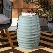 ACS4575A Home Kita White Ceramic 19-Inch Indoor/Outdoor Side Table Garden Stool