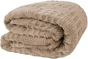 Lattice Sherpa Blanket Latte Super King