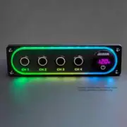 Illuminated Black Single DIN Aluminum Switch And Voltmeter COMPLETE Panel